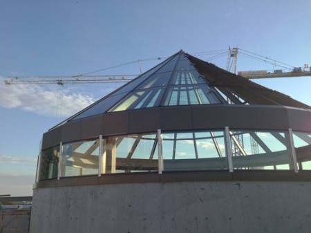 OliverMcMillan, developer of Buckhead Atlanta, took this photo of a glass rotunda being installed on top of the future Hermes store at the soon to open Buckhead Atlanta development. 