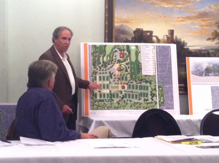 Atlanta Memorial Park Conservancy Vice-president Marty Elgison goes over the  master plan.