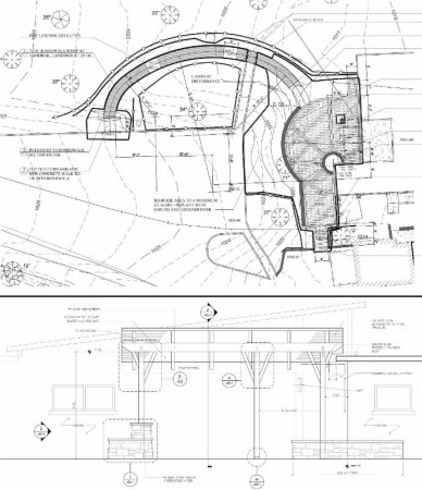 Plans for the front entrance redesign of Dunwoody Nature Center.