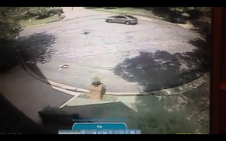 A gold Toyota Camry with a missing hubcap was recorded leaving the scene of a burglary on Lenox Ridge Court Aug. 23. The driver was later arrested on unrelated charges, but police are still investigating. Photo still from video posted on Brookhaven Police Facebook Page. 