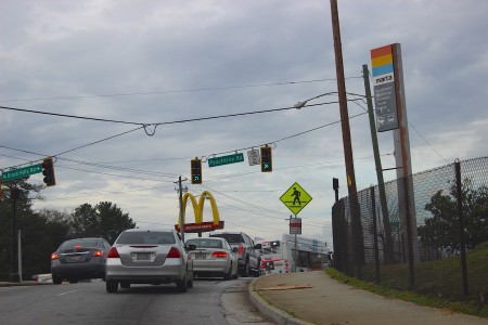 Traffic congestion near the Brookhaven MARTA station. (Photo Dyana Bagby)