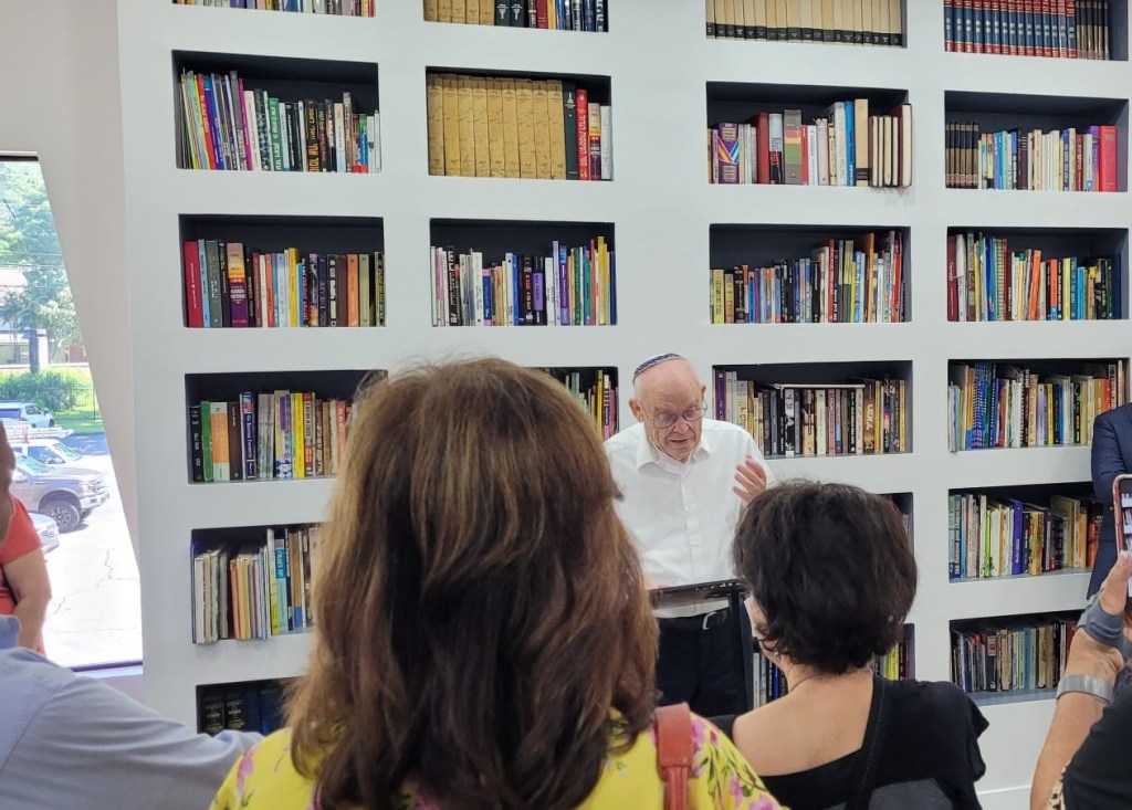 the opening of a hebrew library at the chabad israeli center