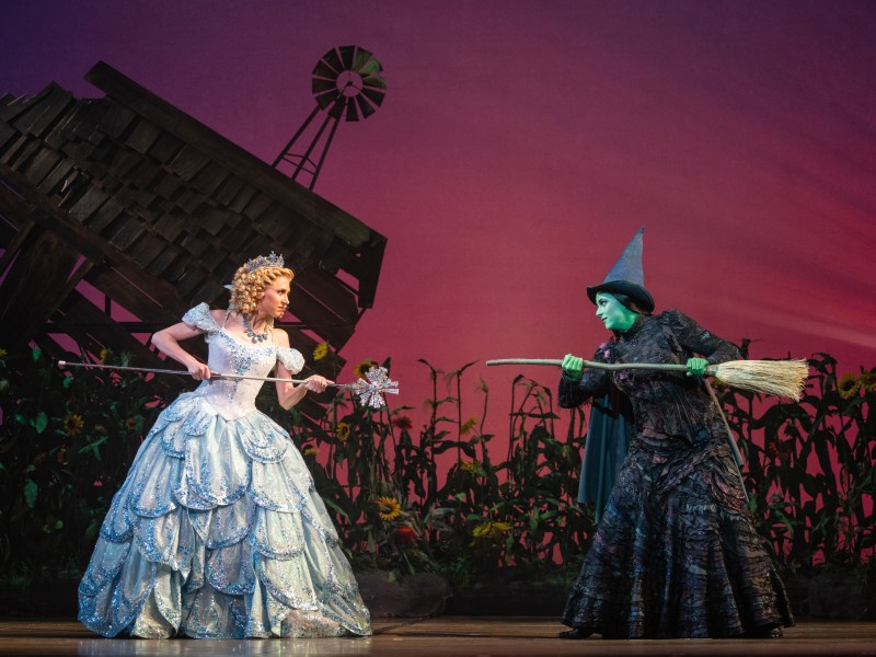 Celia Hottenstein as Glinda and Olivia Valli as Elphaba in the National Tour of "Wicked." (Photo by Joan Marcus)