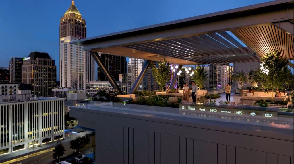 A rendering of the view from the eight level terrace at the Spring Quarter, where Sozou will be located.