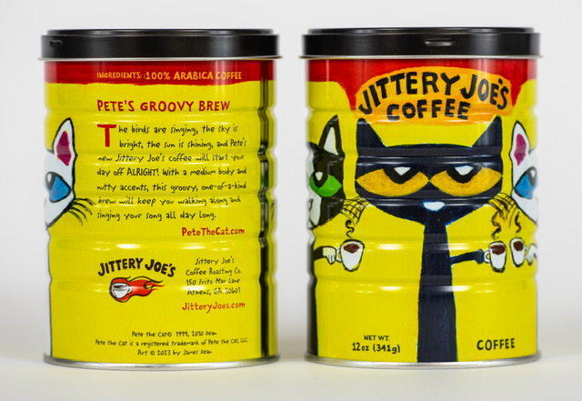 The children’s cartoon character Pete the Cat is coming aboard to help Jittery Joe’s with their newest coffee, called "Pete's Groovy Brew."