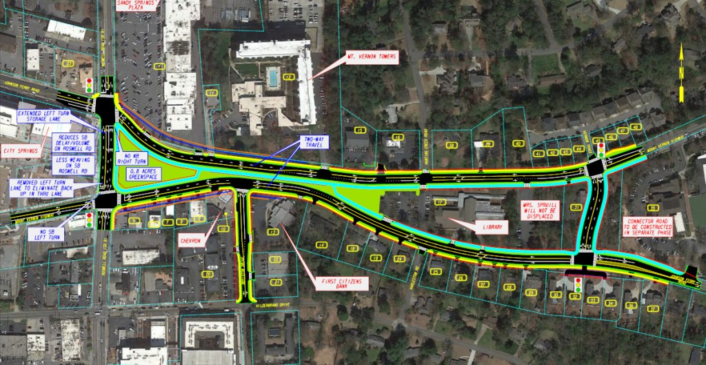 Plans for Mount Vernon HIghway/Johnson Ferry Road intersection project in Sandy Springs