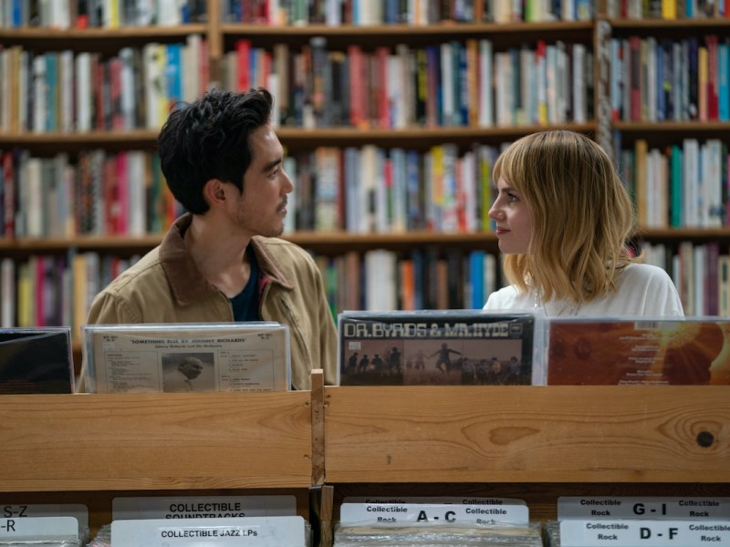 Justin H. Min and Lucy Boynton in "The Greatest Hits." (Photo by Merie Weismiller Wallace, Courtesy of Searchlight Pictures).