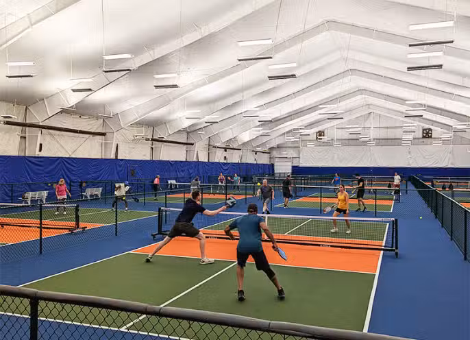 Pickleball courts at Dill Dinkers facility.