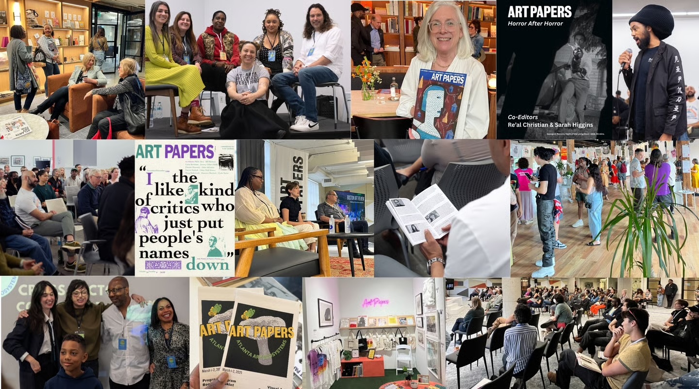 Art Papers goes out the way it came together – in community.