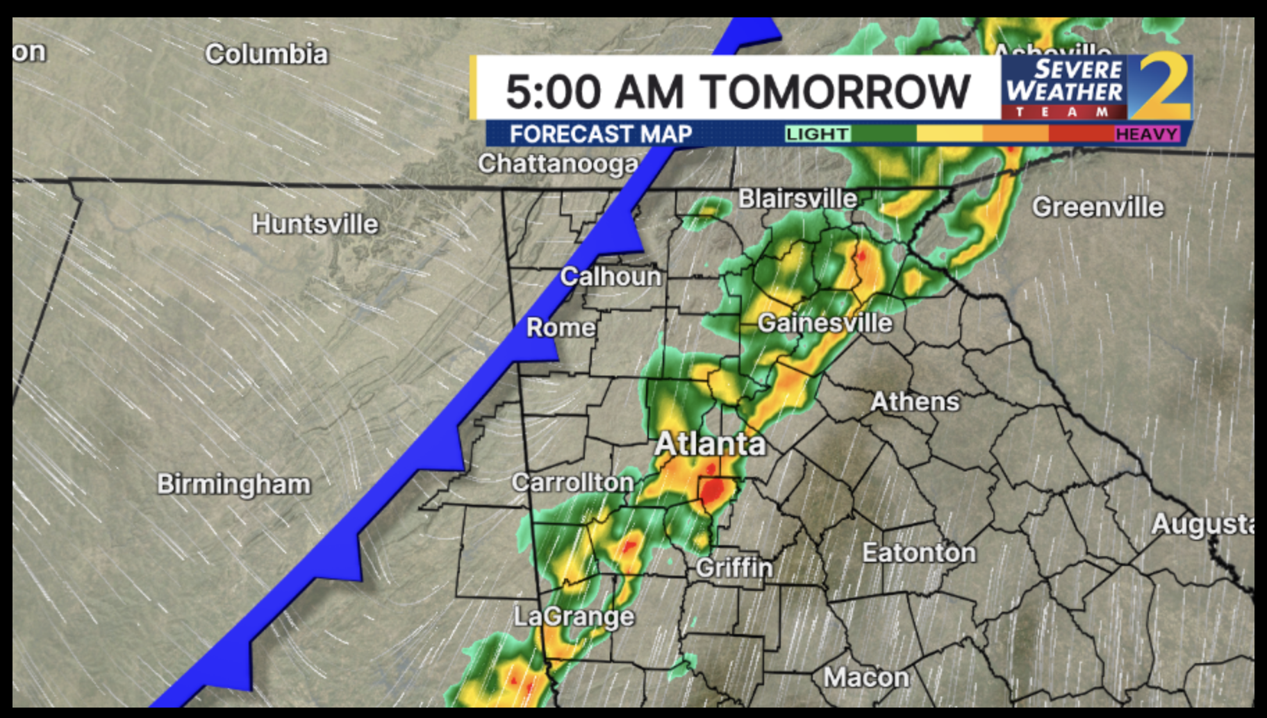 Severe storms and tornadoes possible overnight in North Georgia